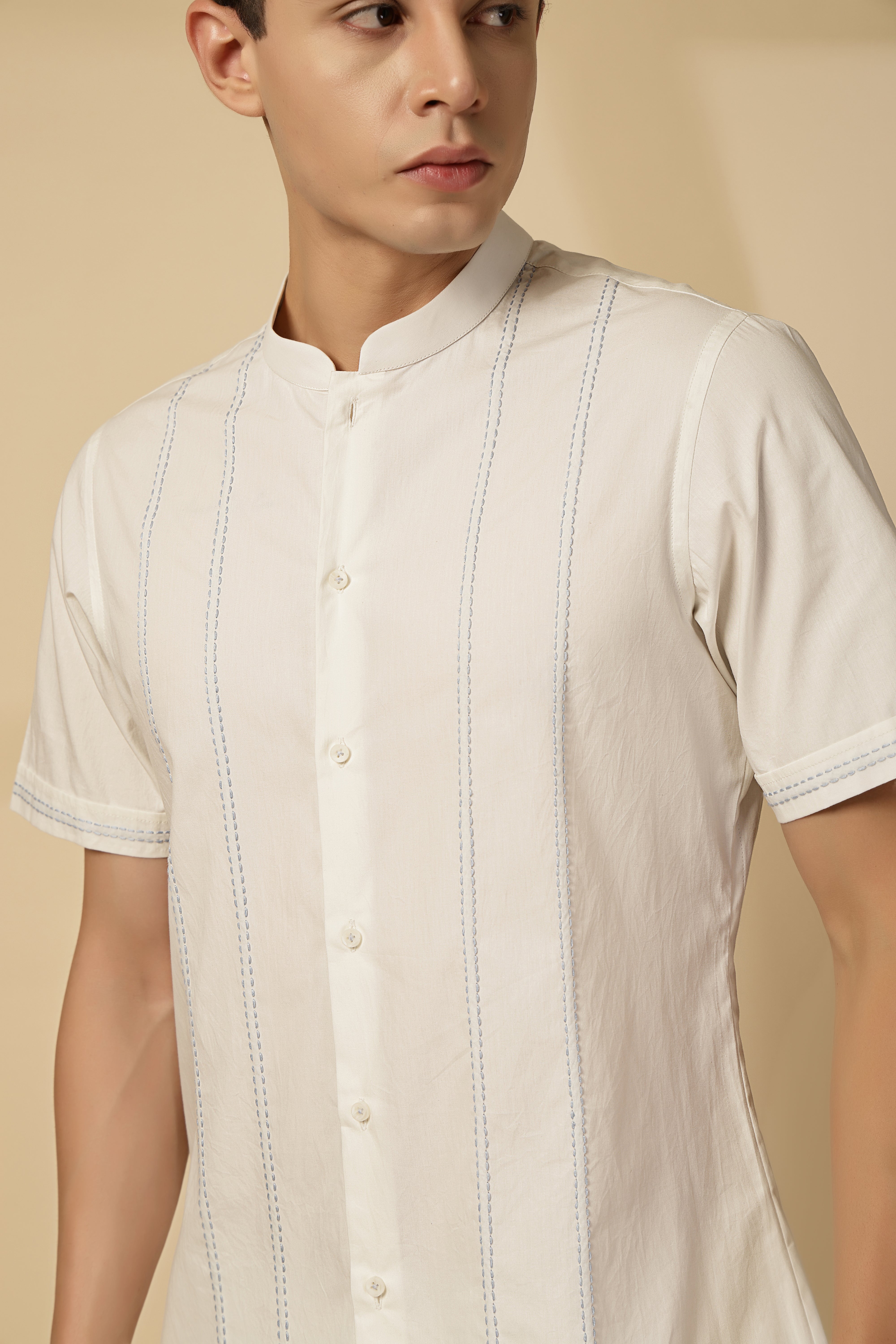 Blue Half-Sleeve Shirt