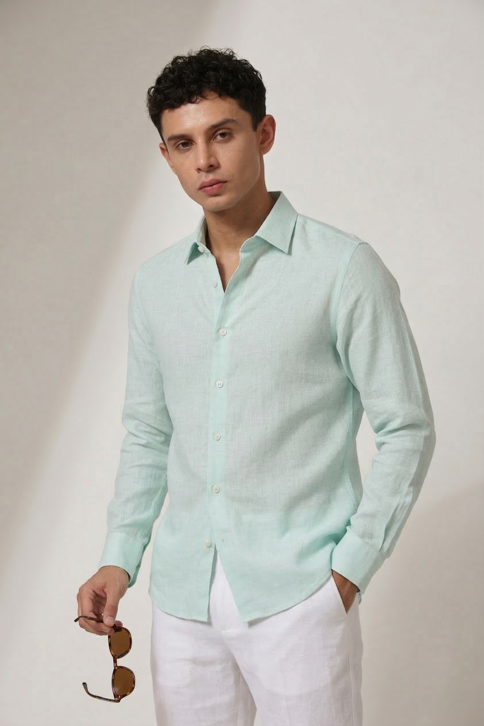 Sea Green Linen Shirt