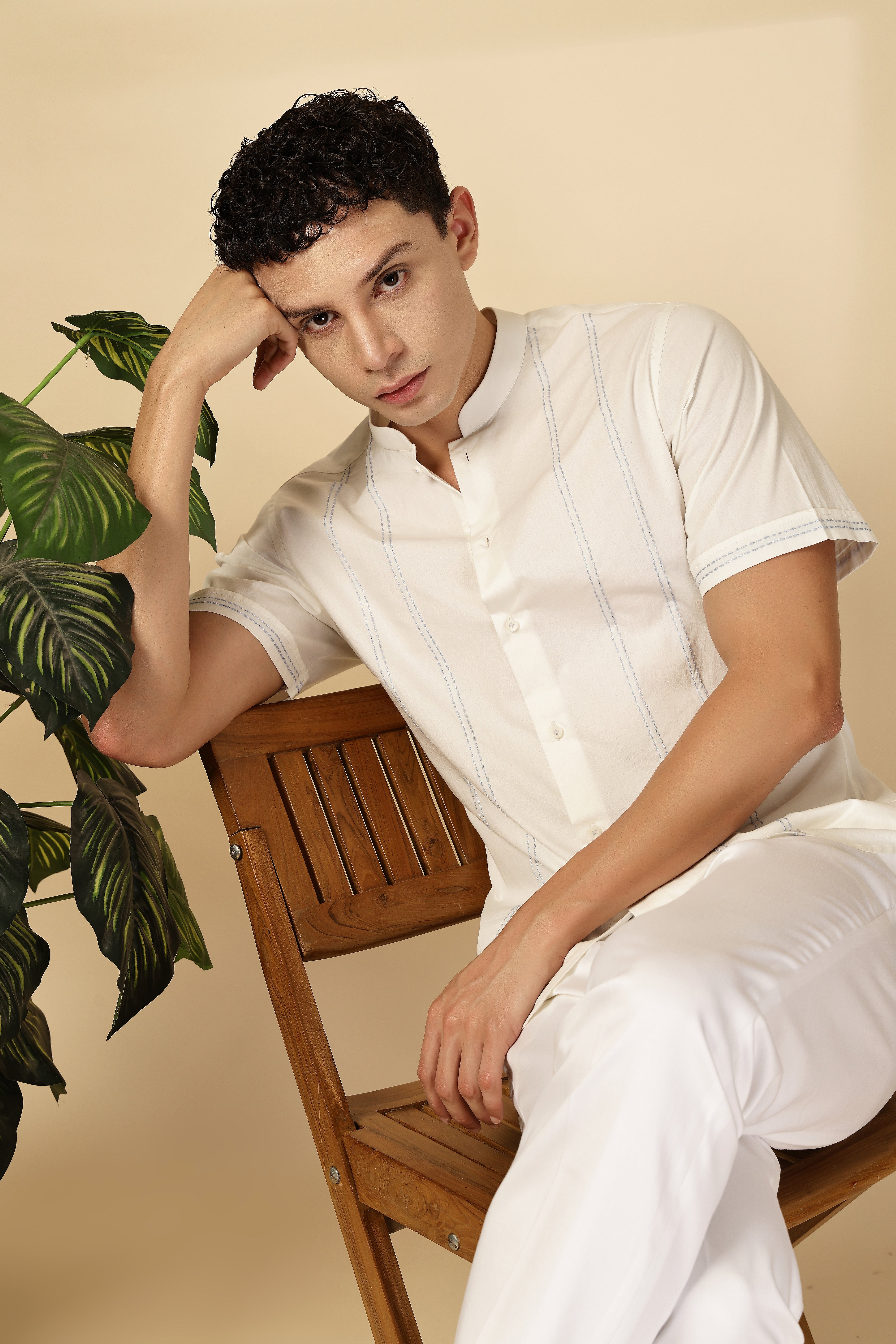 Blue Half-Sleeve Shirt