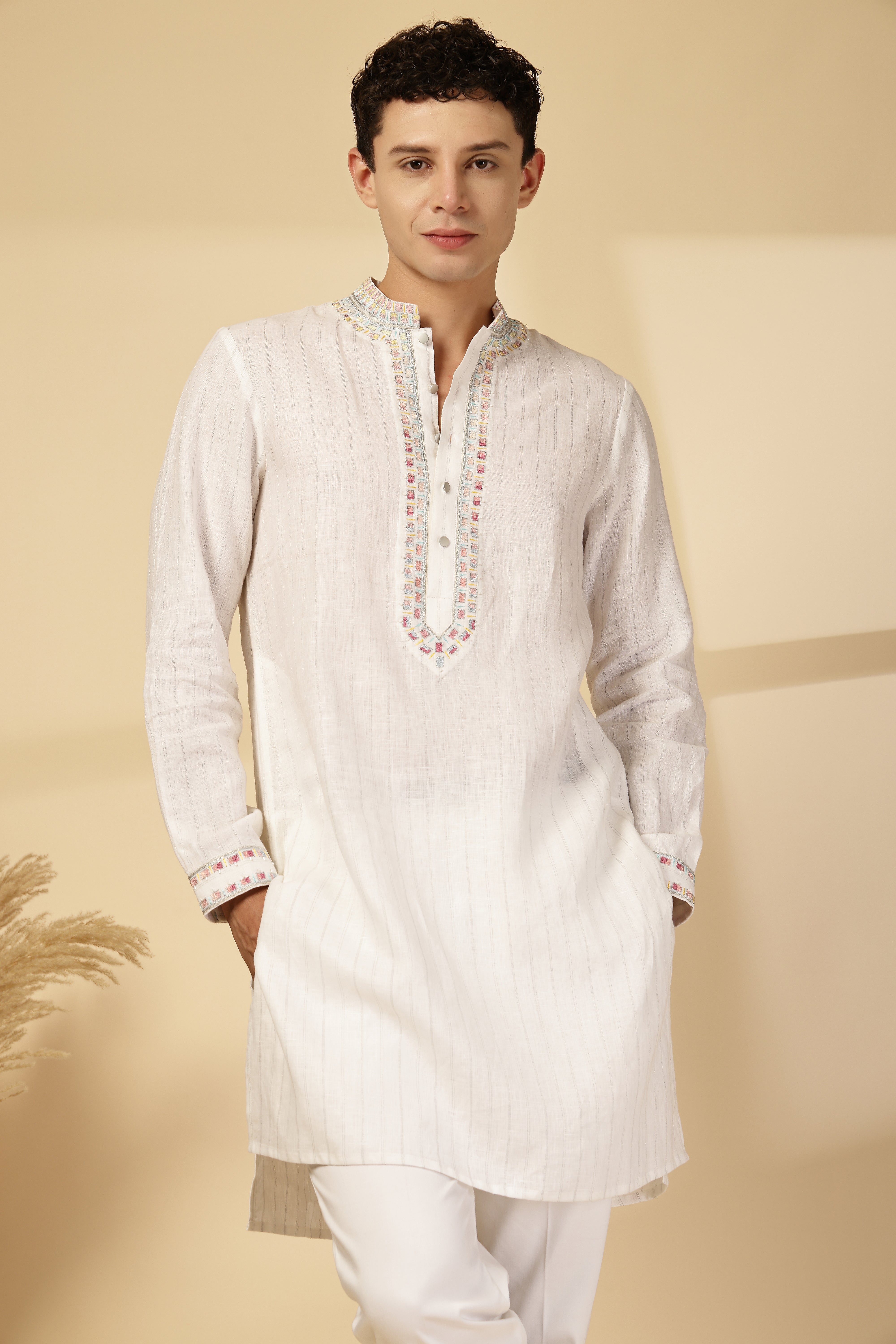 Ivory Linen Kurta