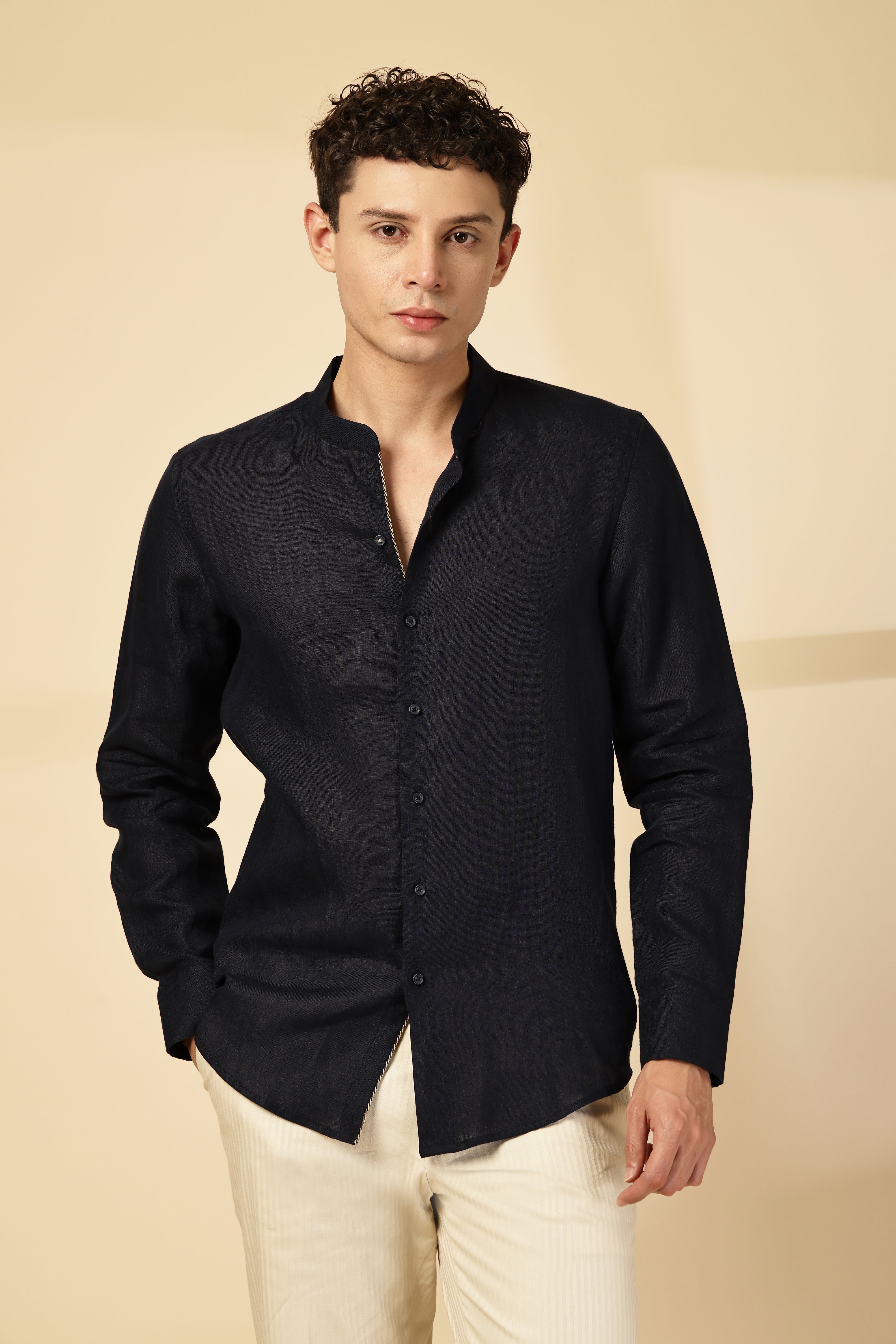 Midnight Blue Linen Shirt