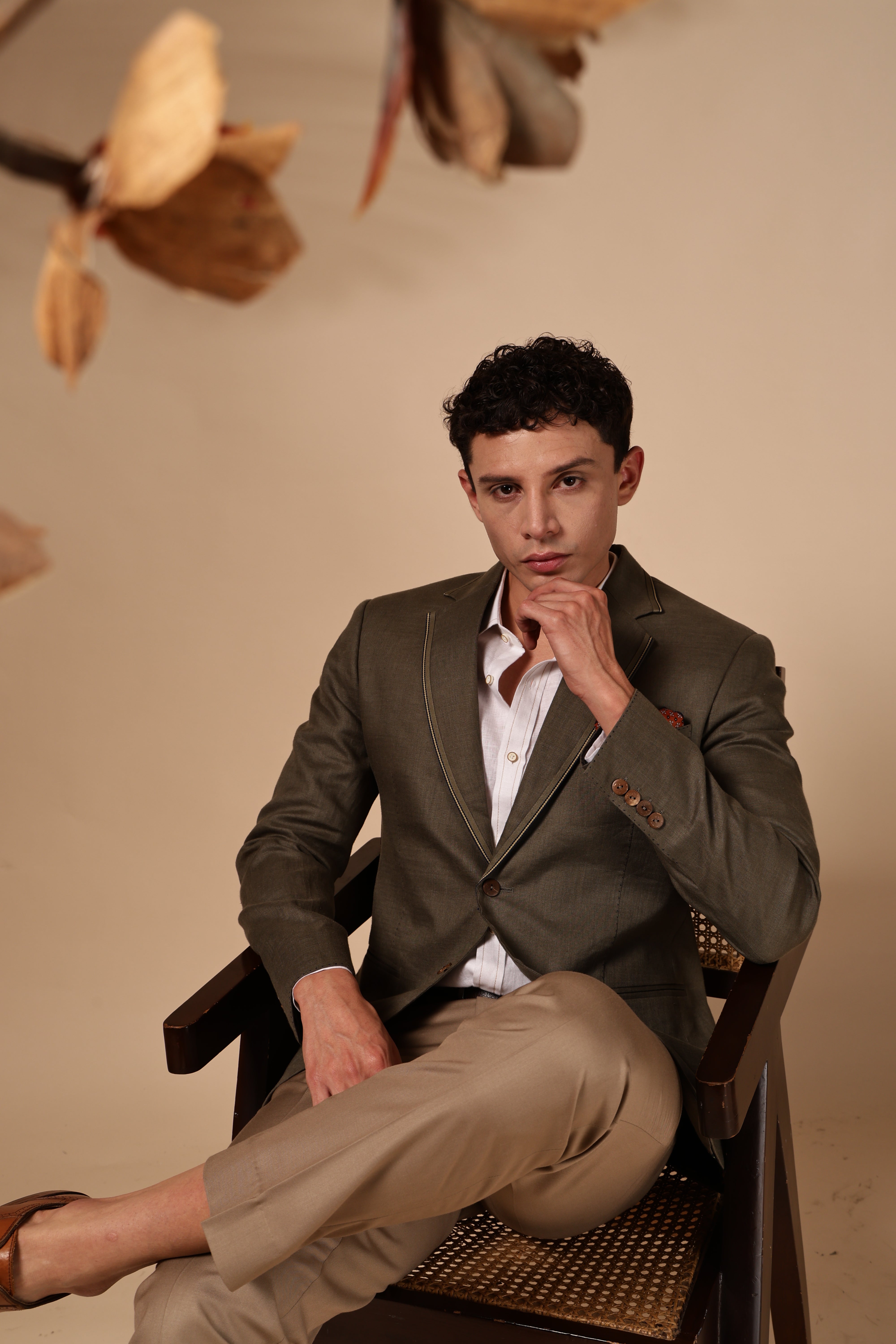 Olive Linen Blazer