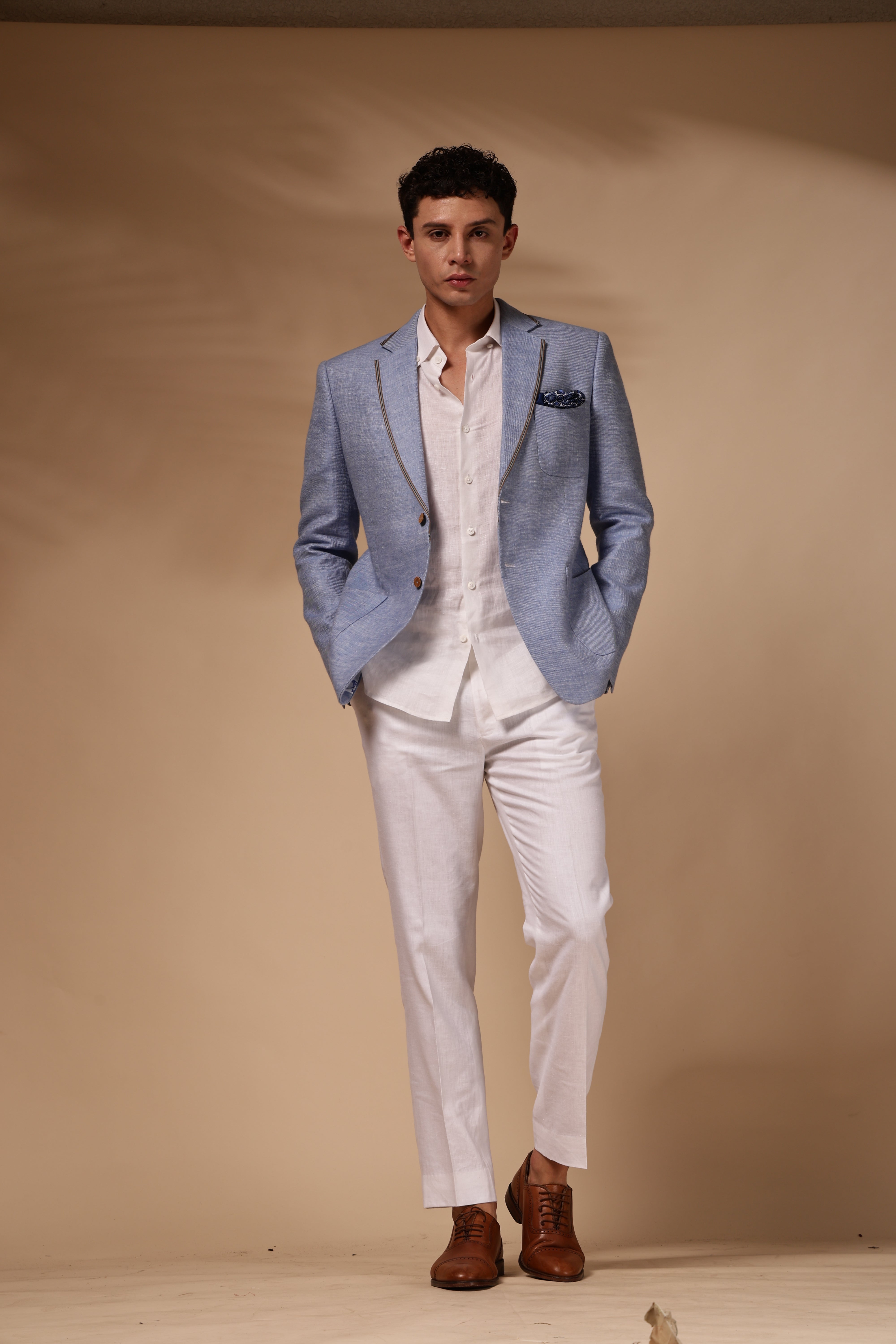 Light Blue Linen Blazer