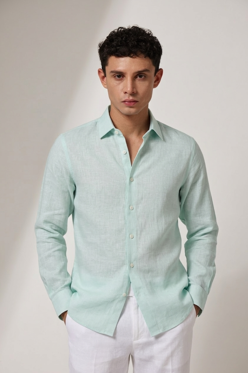 Sea Green Linen Shirt