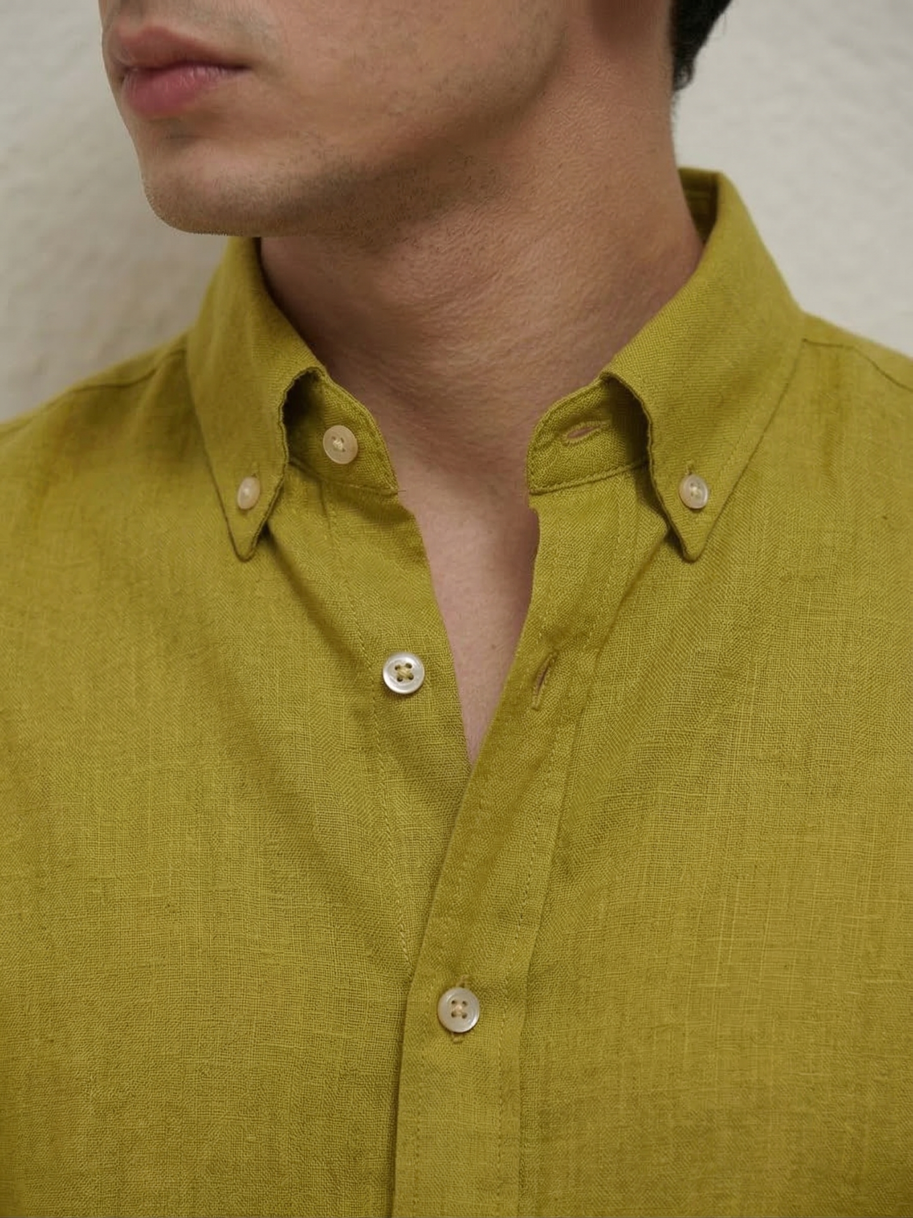 Mustard Green Linen Shirt